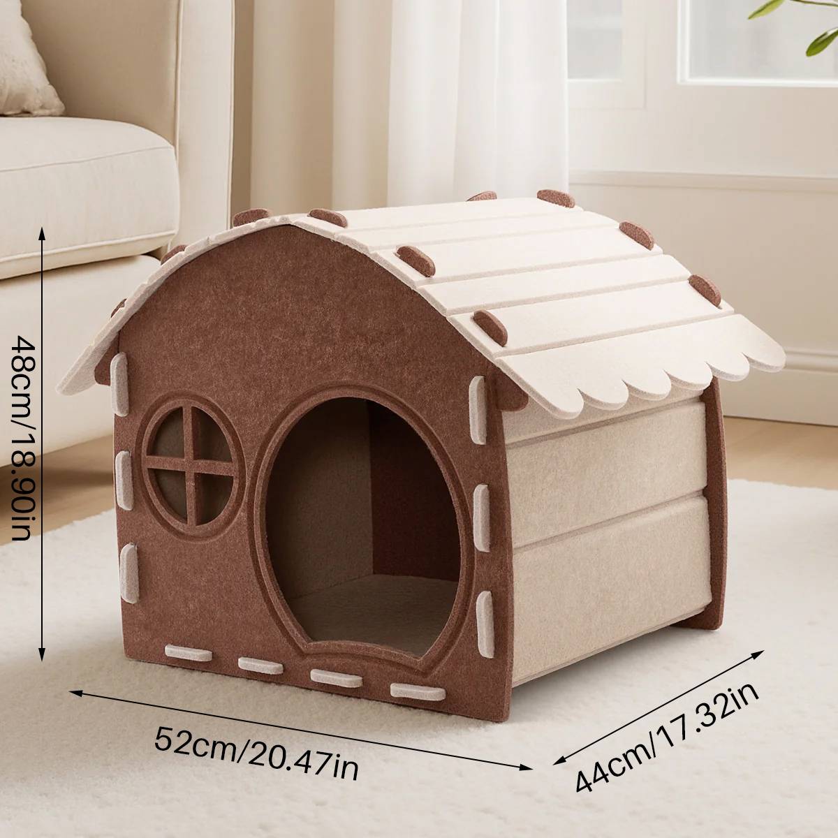 Felt Cat House Bed Cozy Cat Nest Cottage
