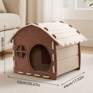 Felt Cat House Bed Cozy Cat Nest Cottage