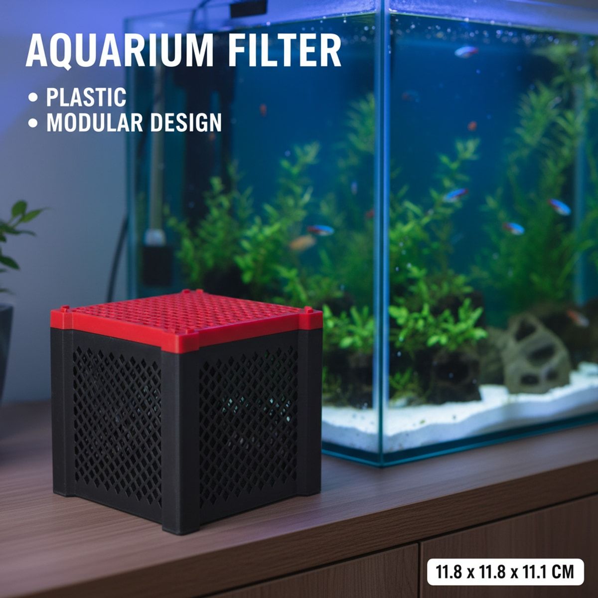 Aquarium Internal Filter Media Box with Lid