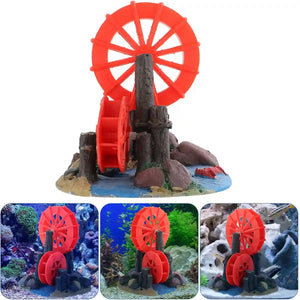 Fish Tank Fan Wheel Decoration Creative Resin Windmill Ornament for Aquarium