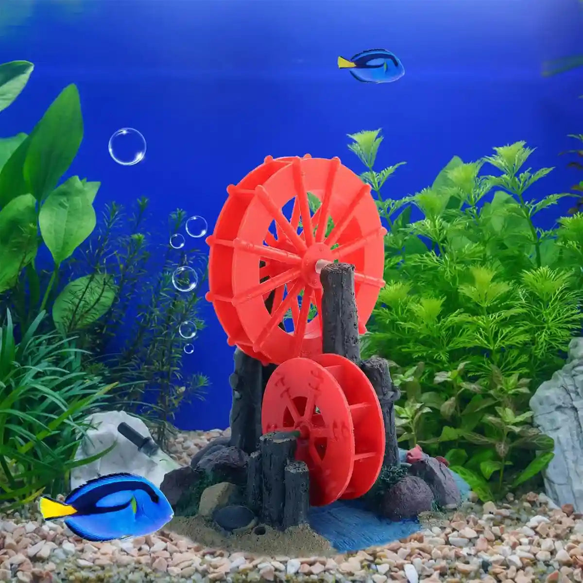 Fish Tank Fan Wheel Decoration Creative Resin Windmill Ornament for Aquarium