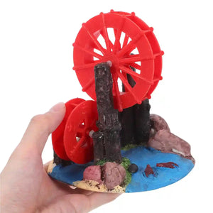 Fish Tank Fan Wheel Decoration Creative Resin Windmill Ornament for Aquarium