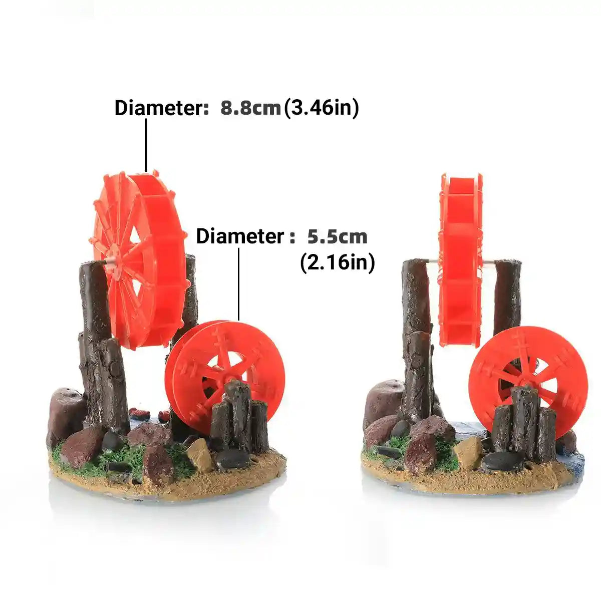 Fish Tank Fan Wheel Decoration Creative Resin Windmill Ornament for Aquarium