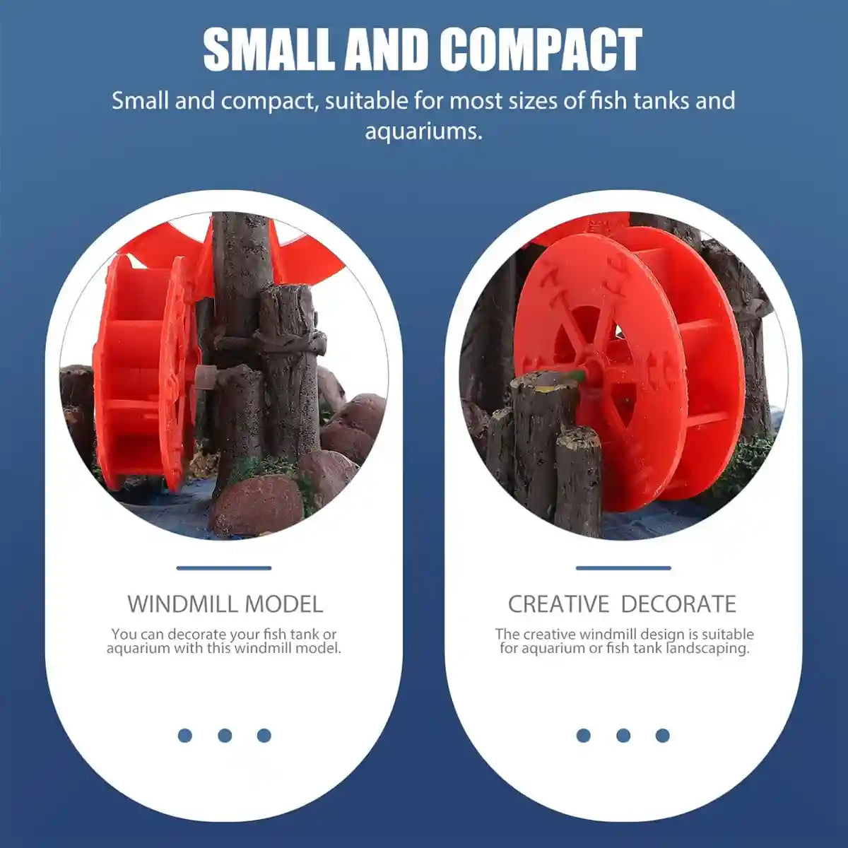 Fish Tank Fan Wheel Decoration Creative Resin Windmill Ornament for Aquarium