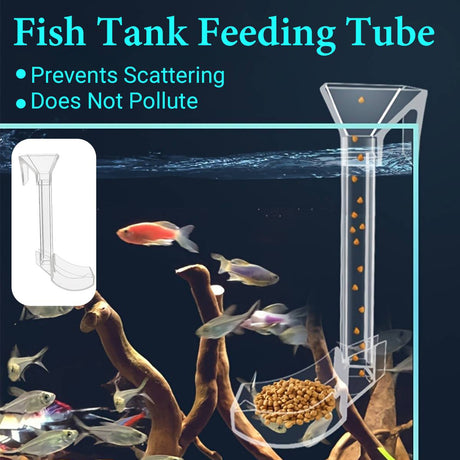 Clear 17cm aquarium feeding tube and ring for shrimp and fish
