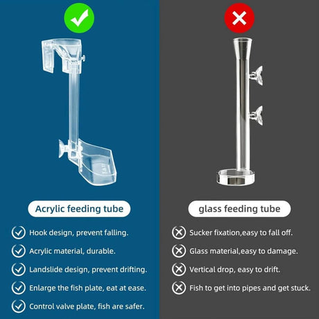 Clear 17cm aquarium feeding tube and ring for shrimp and fish – product view 13