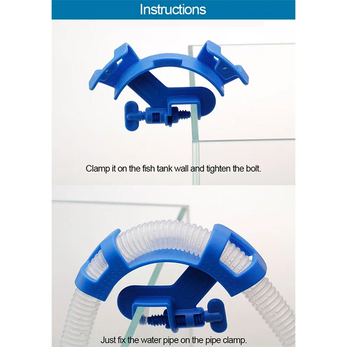 Aquarium Water Pipe Fixing Clip Hose Holder Clamp For Tank Cleaning