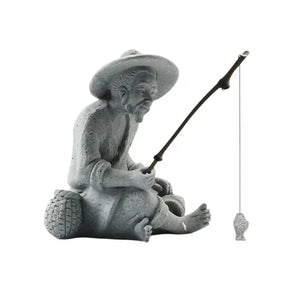 Fishing Man Ornament Aquarium & Landscape Decor