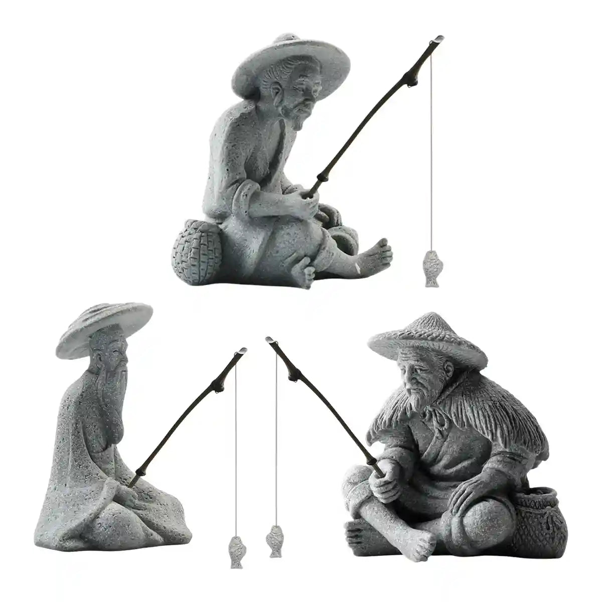 Fishing Man Ornament Aquarium & Landscape Decor