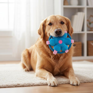 Flower Frisbee Dog Toy With Rope And Squeaker