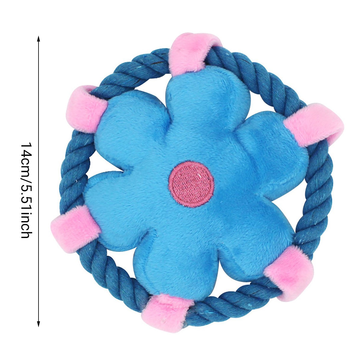 Flower Frisbee Dog Toy With Rope And Squeaker