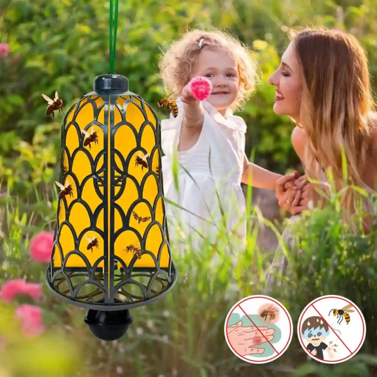 Outdoor Fruit Fly & Bee Traps Set of 2 Bell-Type Insect Traps