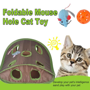 Foldable Mouse Hole Cat Toy Interactive Play Toy for Cats