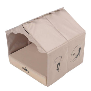 Wakytu Foldable Cat House Bed With Cushion