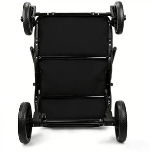 Foldable Pet Stroller with Ventilated Mesh and One-Click Folding