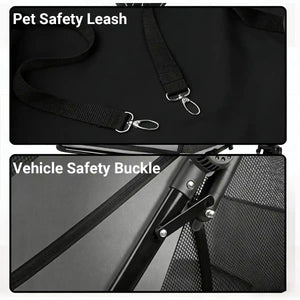 Foldable Pet Stroller with Ventilated Mesh and One-Click Folding