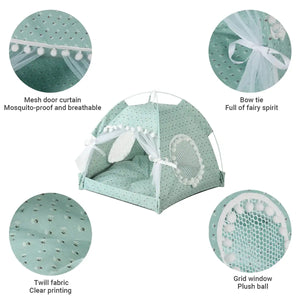 Whimsical Indoor Hideaway Cat Tent with Cushion for Small Pets