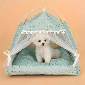 Whimsical Indoor Hideaway Cat Tent with Cushion for Small Pets