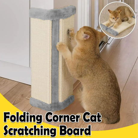 Foldable corner cat scratching board with sisal surface