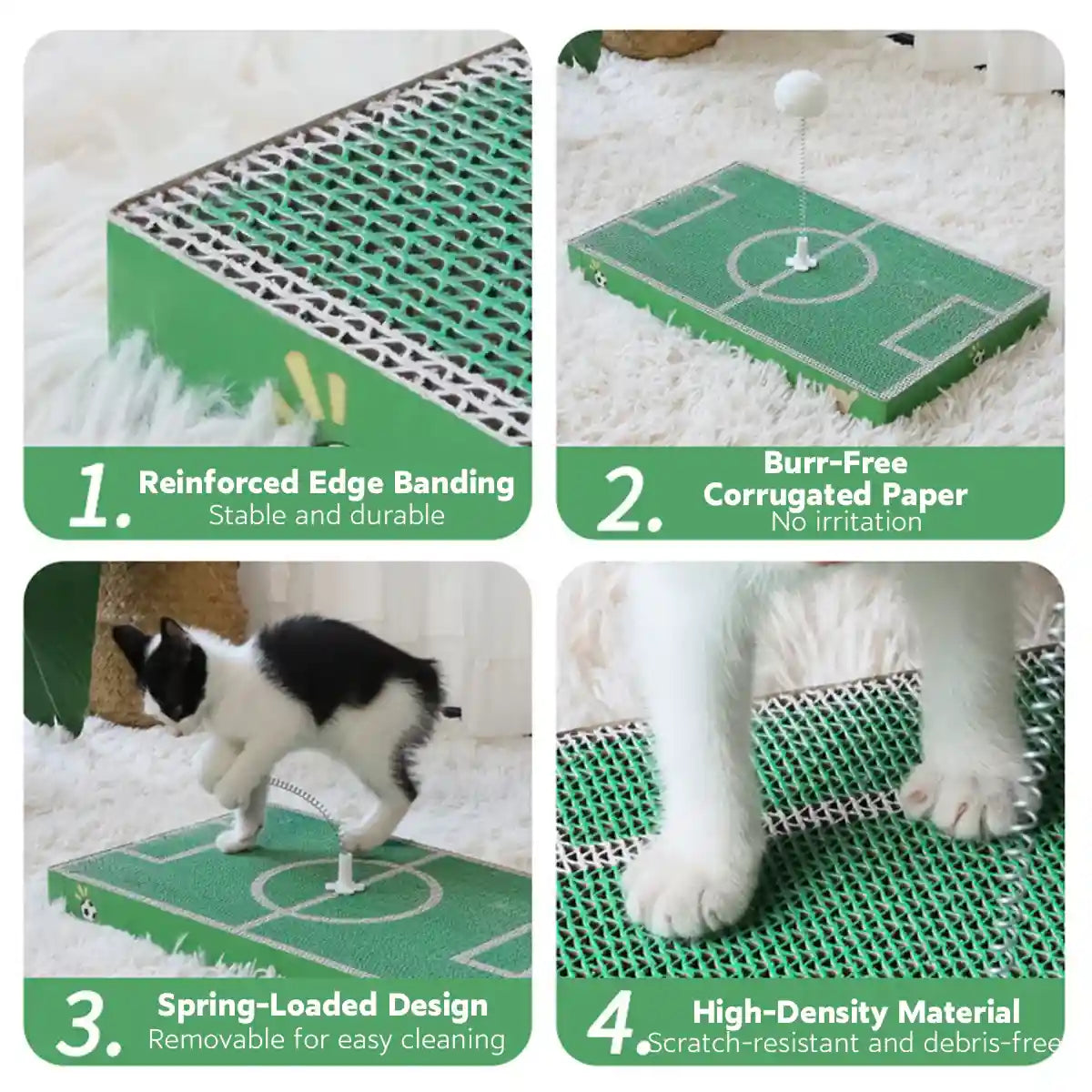 Football Field Cat Scratching Board Interactive Corrugated Scratch Pad with Toy Ball
