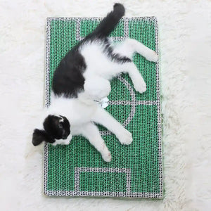 Football Field Cat Scratching Board Interactive Corrugated Scratch Pad with Toy Ball