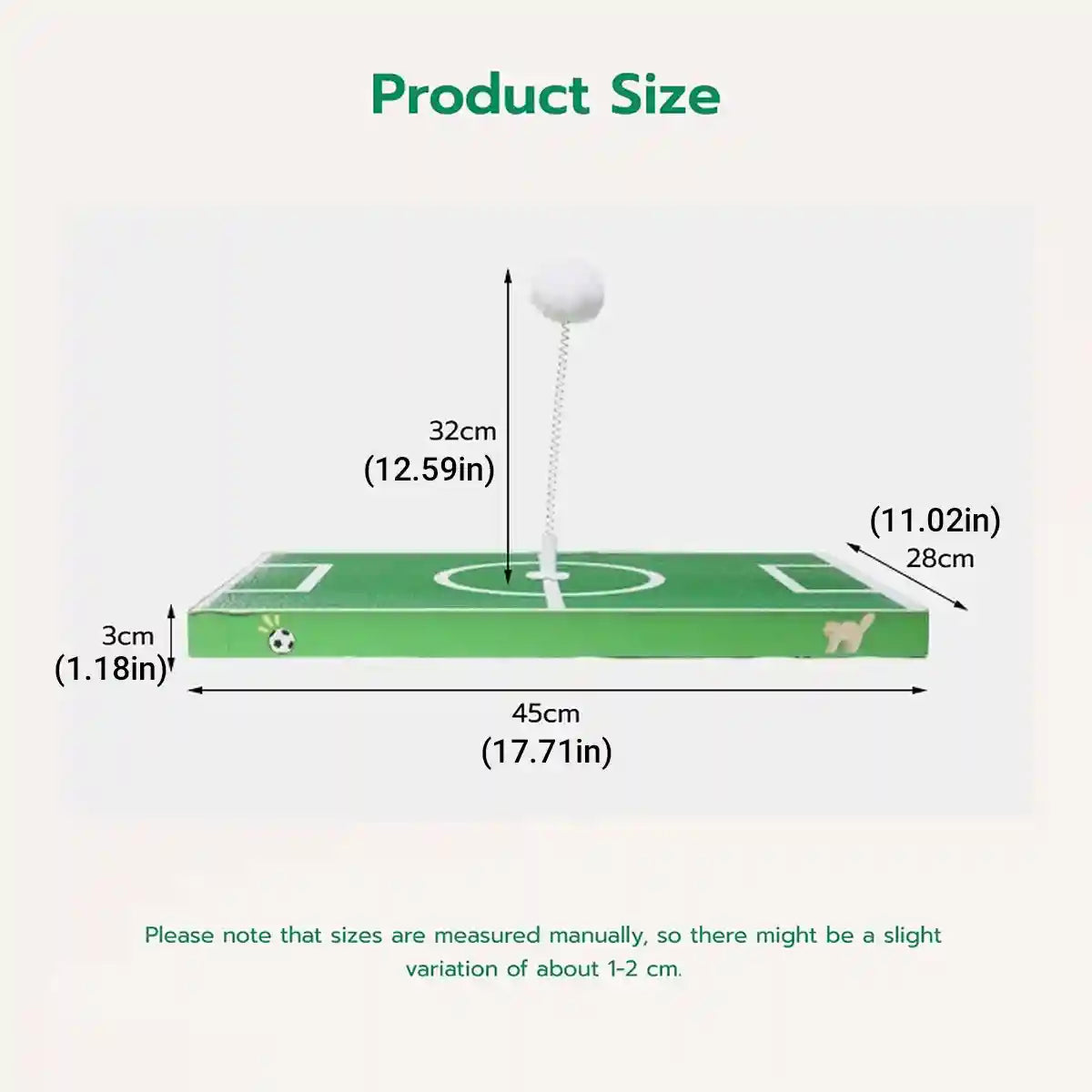 Football Field Cat Scratching Board Interactive Corrugated Scratch Pad with Toy Ball