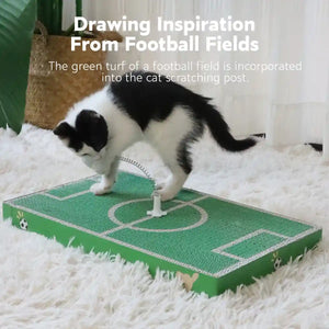 Football Field Cat Scratching Board Interactive Corrugated Scratch Pad with Toy Ball