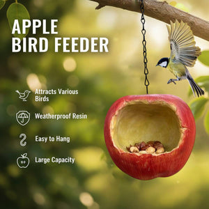 Apple Shaped Hanging Bird Feeder Resin Garden Bird Feeder