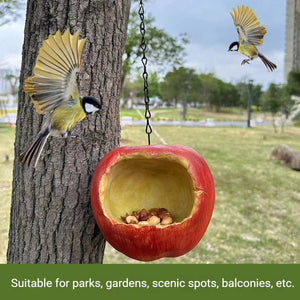 Apple Shaped Hanging Bird Feeder Resin Garden Bird Feeder