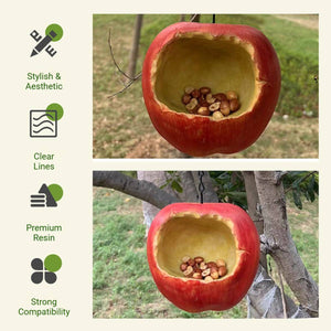 Apple Shaped Hanging Bird Feeder Resin Garden Bird Feeder