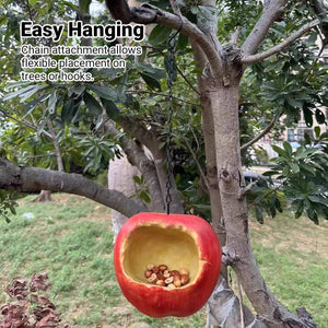 Apple Shaped Hanging Bird Feeder Resin Garden Bird Feeder
