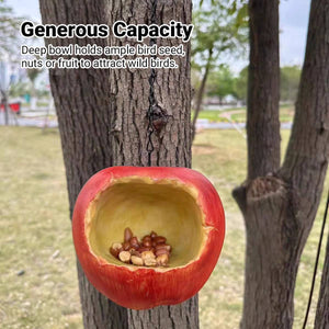 Apple Shaped Hanging Bird Feeder Resin Garden Bird Feeder