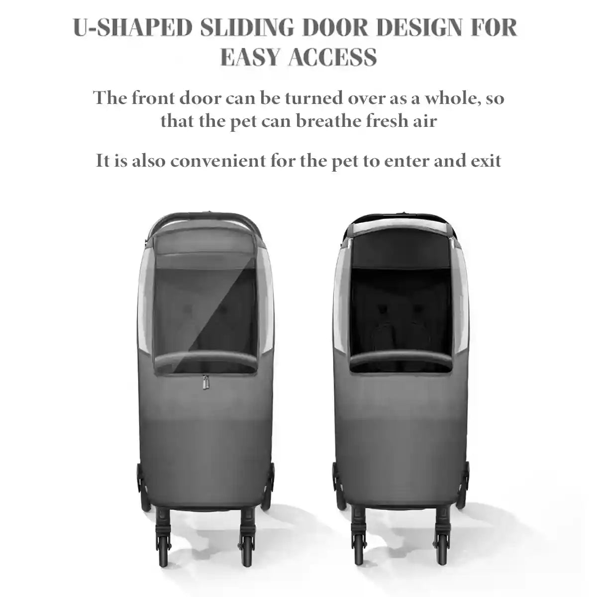 Pet Stroller Rain Cover with 270° View and Front Access Door