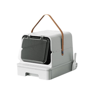 Fully Enclosed Cat Litter Box With Odor Control Drawer