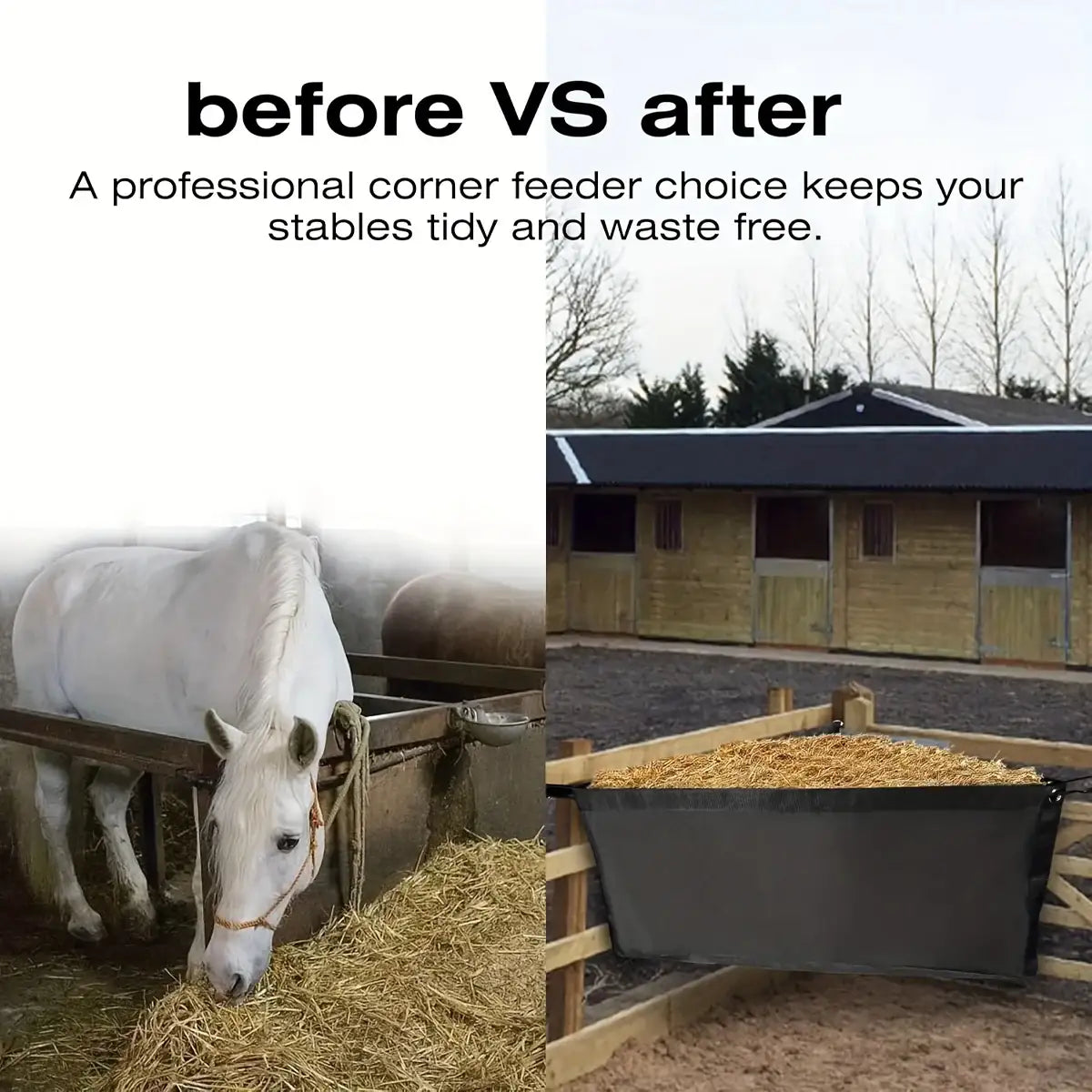 Corner Hay Bag Feeder Durable Hay Nets for Horses & Livestock