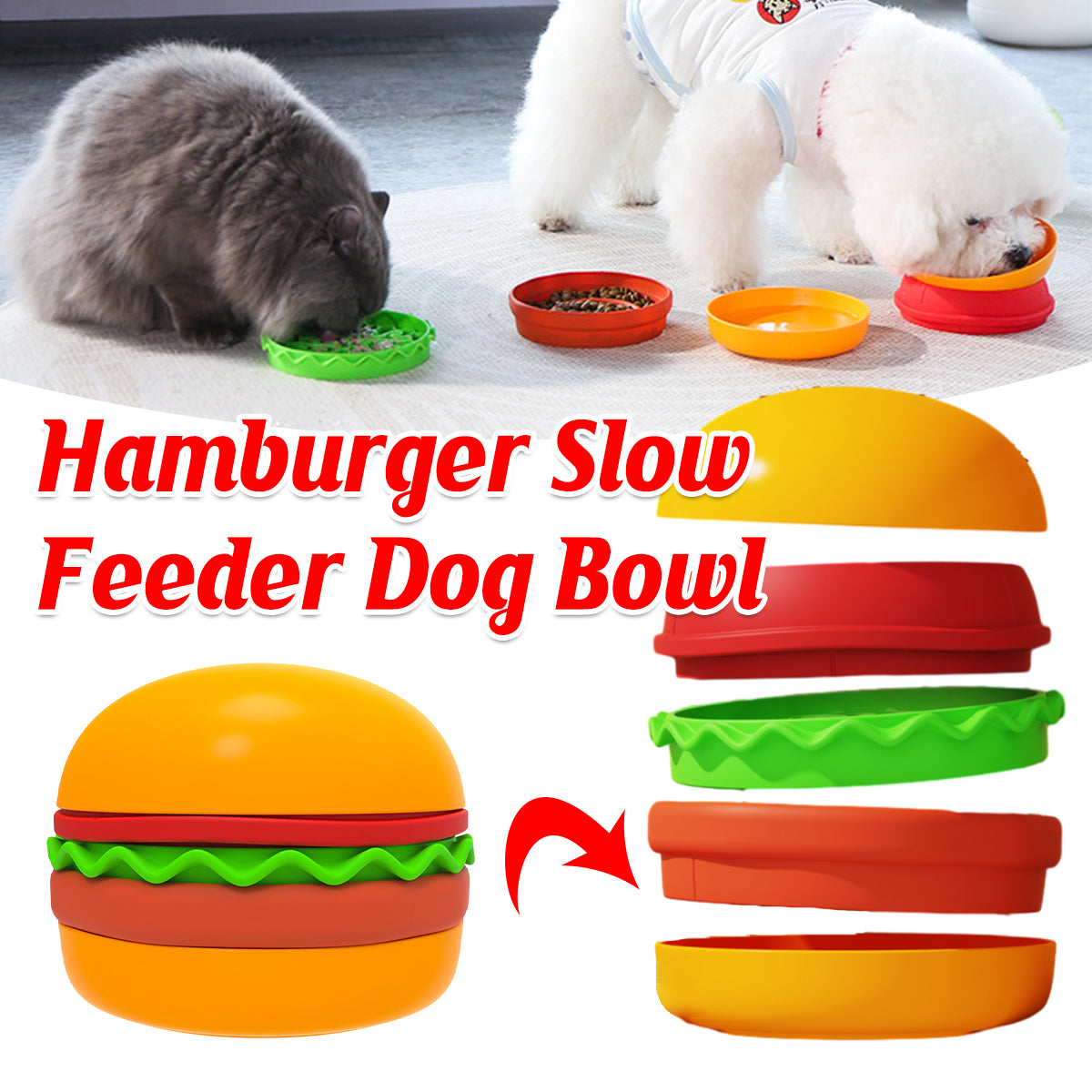 5-in-1 Pet Feeding Bowl Multi-Function Food & Water Dish For Dogs & Cats