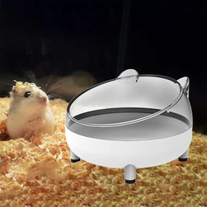 Transparent Hamster Bowl with Raised Feet Easy-to-Clean Pet Feeder