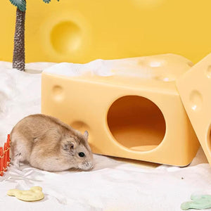 Ceramic Cheese Shaped Pet Nest Cozy Resting Place for Small Pets