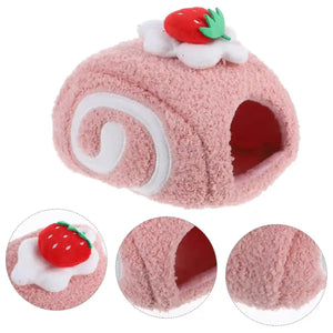 Hamster Nest Cozy Plush Swiss Roll Bed for Small Pets