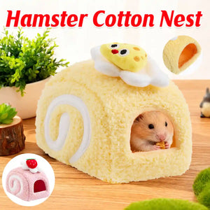 Hamster Nest Cozy Plush Swiss Roll Bed for Small Pets