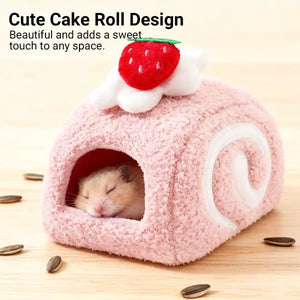 Hamster Nest Cozy Plush Swiss Roll Bed for Small Pets