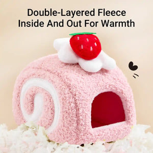 Hamster Nest Cozy Plush Swiss Roll Bed for Small Pets