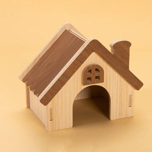 Wooden Hamster House Small Pet Hideout Shelter