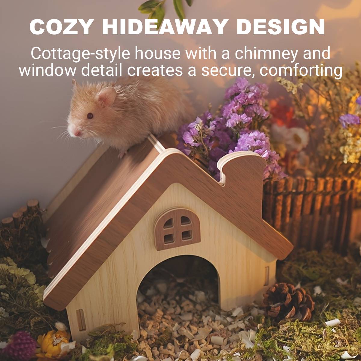 Wooden Hamster House Small Pet Hideout Shelter