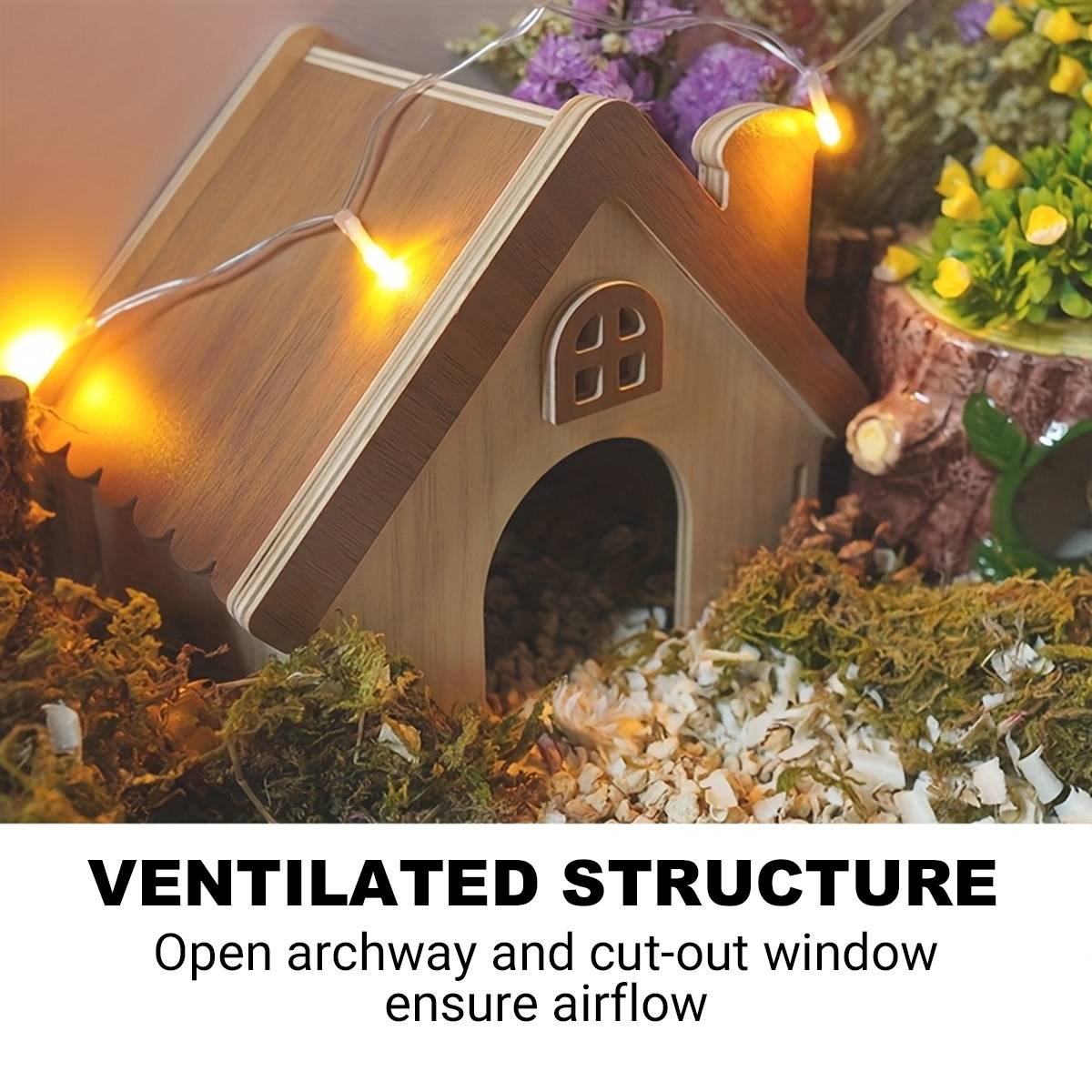 Wooden Hamster House Small Pet Hideout Shelter