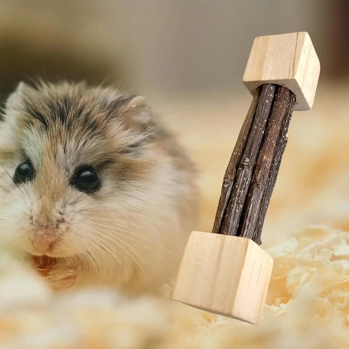Durable Apple Wood Rabbit Chew Toys for Small Pets Dental Health