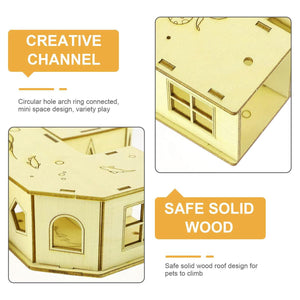 Wooden Hamster Tubes & Hideout Tunnel for Small Pets' Play & Exploration