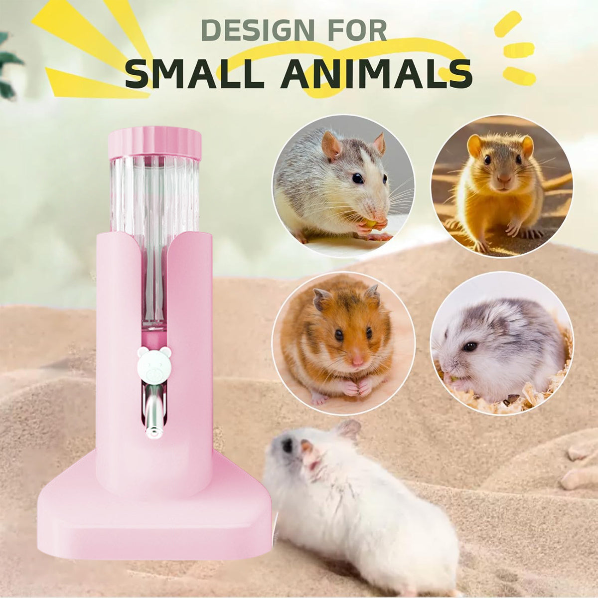 Hamster Water Bottle 120ml Anti Drip ABS Feeder for Small Pets