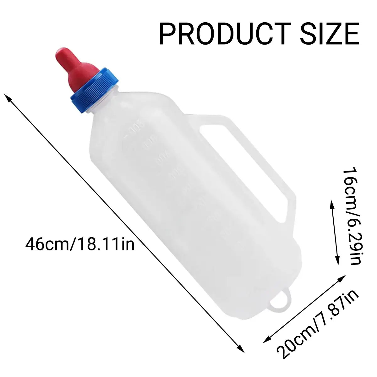 Durable Lamb Feeding Bottles Milk Bottle with Nipple & Handle 1000ml