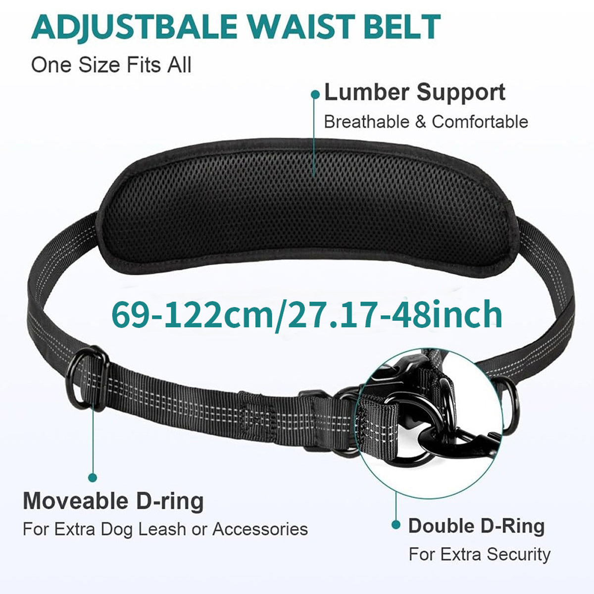 Hands-Free Dog Leash With Waist Belt